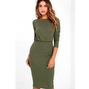 The Fifth Label Olive Green Midi Dress